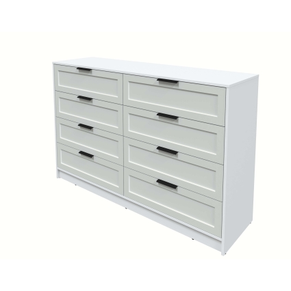 Kомод Тренд КТ-К157 (Белый платинум ЛДСП/ Грэй ЛМДФ) Ш1565 В1020 Г451